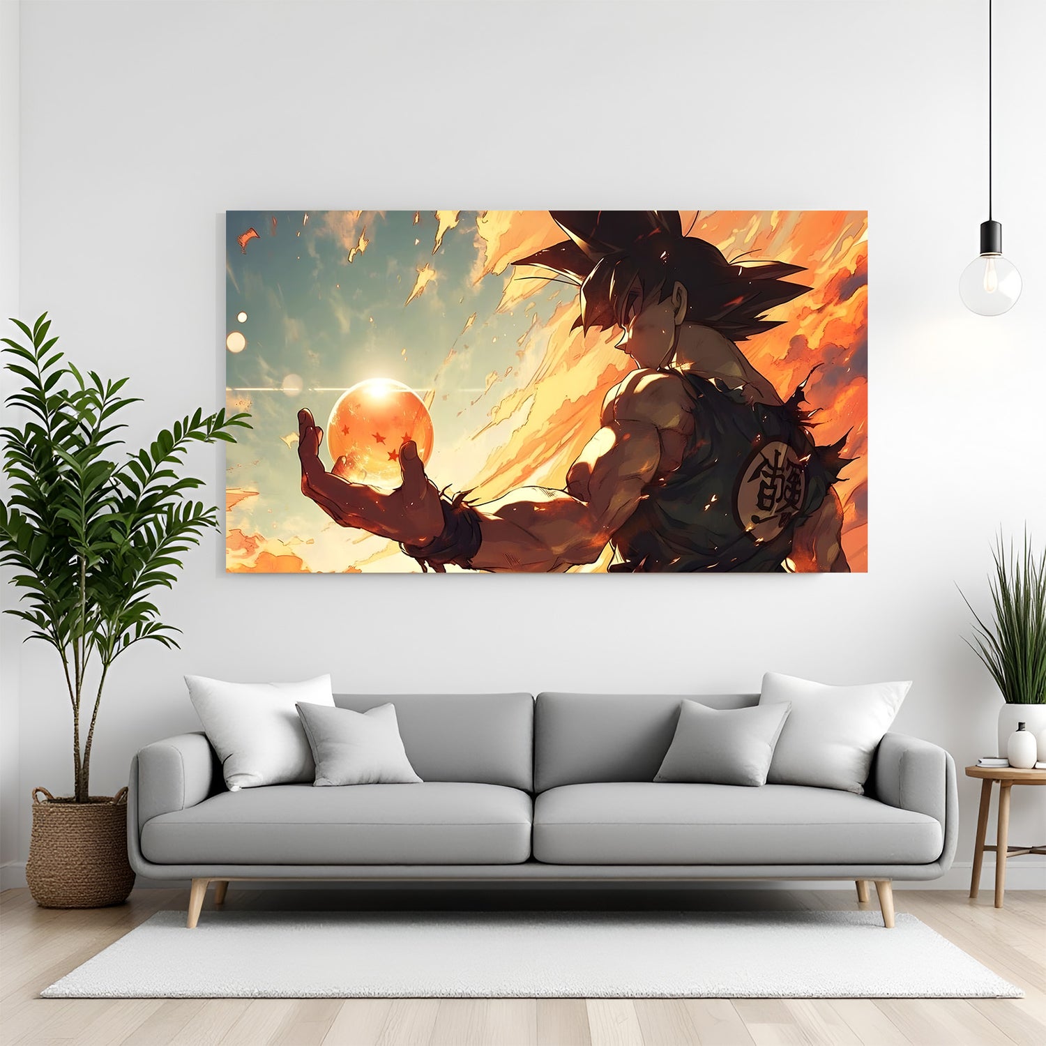 Goku Dragon Ball canvas painting with anime artwork in canvas wrapped frame