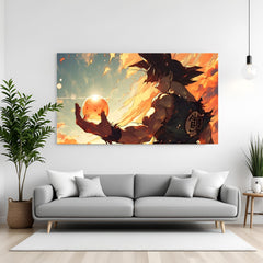 Goku Dragon Ball canvas painting with anime artwork in canvas wrapped frame