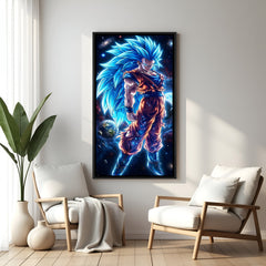 Goku Universe anime canvas artwork in premium black floater frame