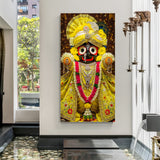 Lord Jagannath wearing yellow garments in high-resolution devotional canvas print with premium canvas wrapped frame