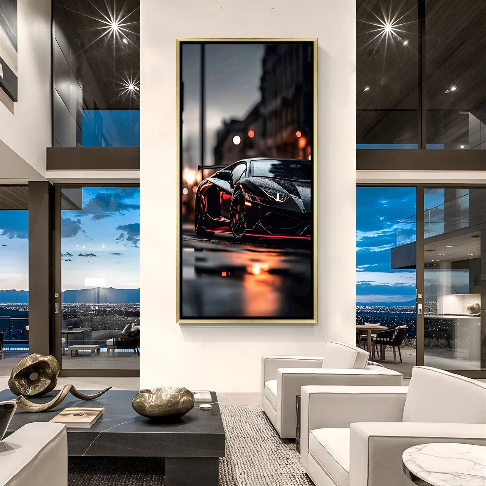 Black Lamborghini Wall Art – Hot Luxury Car Canvas for Decor