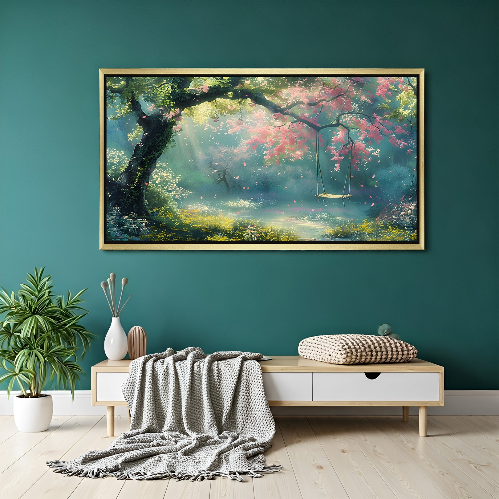 Vastu Scenery Canvas – Nature Wall Art for Peace & Prosperity