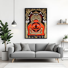 Salasar Balaji sacred artwork with intricate gold foil detailing in premium canvas wrapped frame