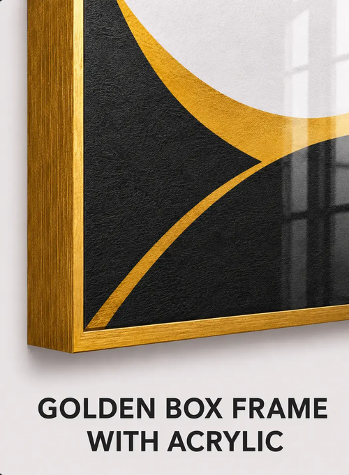 GOLDEN BOX FRAME WITH ACRYLIC