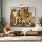 Vintage canvas wall art depicting Grateful Dead folklore—mystical and ancient-style story painting