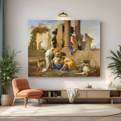 Vintage canvas wall art depicting Grateful Dead folklore—mystical and ancient-style story painting