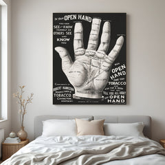 Hand lines motivational canvas wall art with palmistry quote for home and office decor