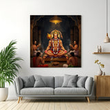 Hanuman Ji Canvas Wall Art for spiritual strength, protection, and positive energy in Vastu-compliant home and office wall decor