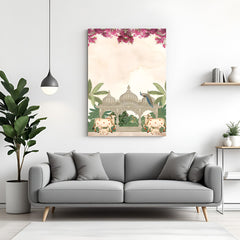 Indian ethnic cow Pichwai canvas for cultural home wall decor