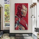 Iron Man Arc Reactor Legacy canvas wall art featuring detailed Iron Man face artwork in premium canvas wrapped frame