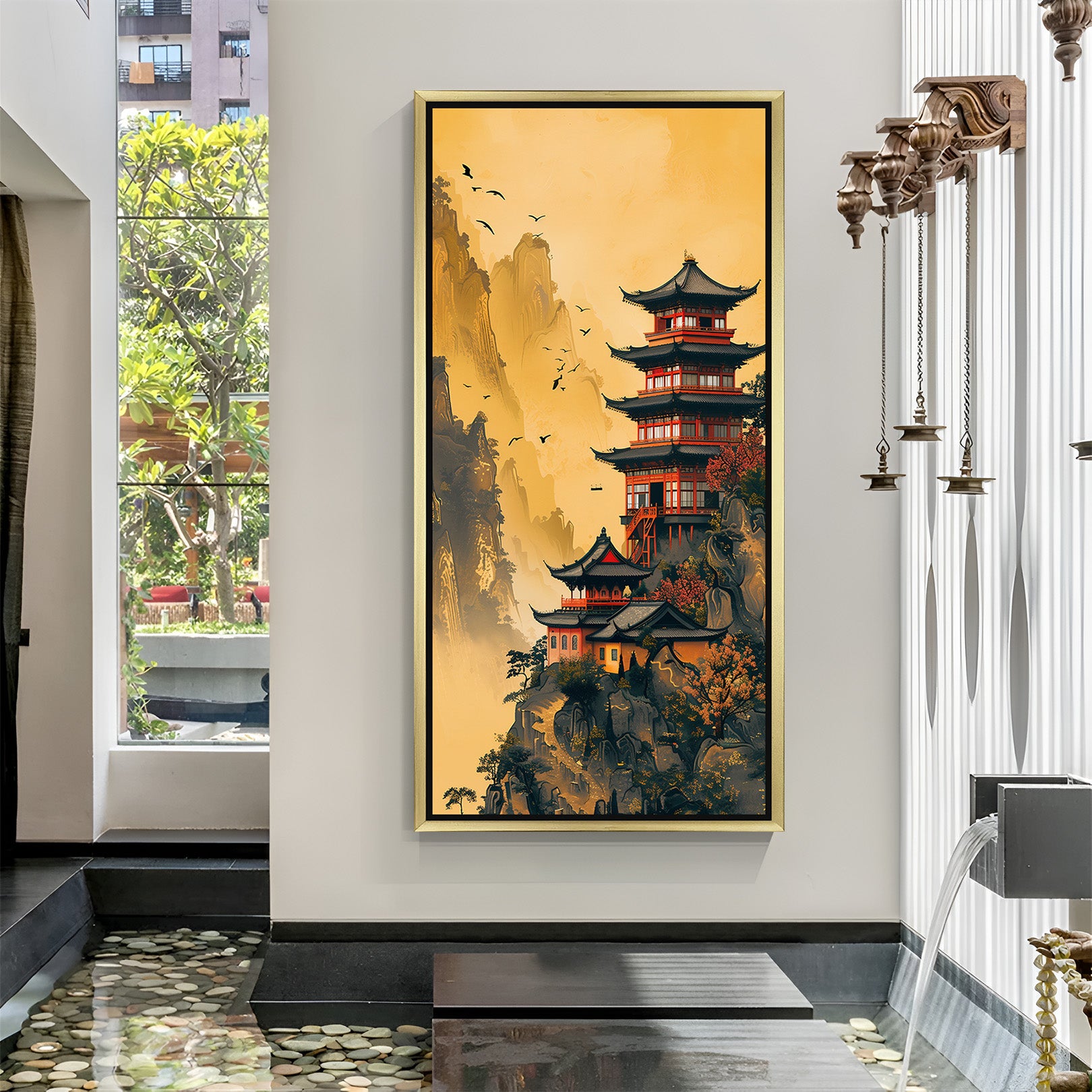 Japanese Castle View – Japanese Scenery Modern Art Canvas – CIPHER