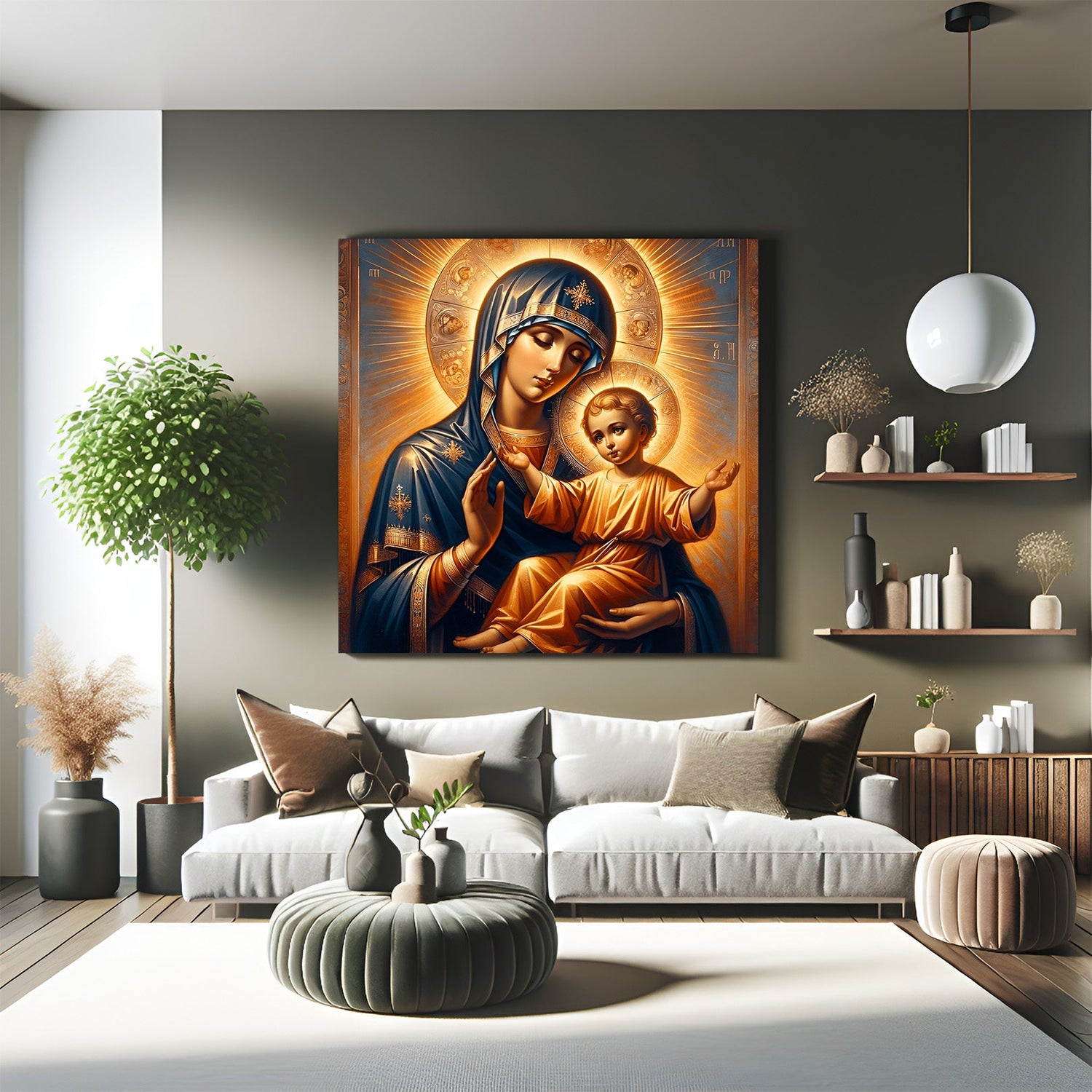 Jesus Christ canvas wall art for peaceful and spiritual Christian decor in home and office