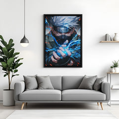 Black floater frame Kakashi Chidori Naruto anime wall art modern decor