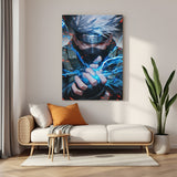 Frameless Kakashi Chidori Naruto anime canvas wall art for modern wall decor