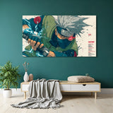 Kakashi Hatake Chidori canvas painting with lightning anime artwork in canvas wrapped frame