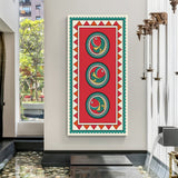 Kalighat art canvas showing expressive Indian characters and heritage style for hall or study decor