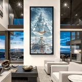 Kedarnath Shiva painting in black floater frame spiritual canvas wall art India