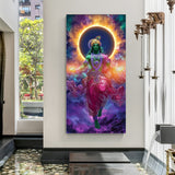 cosmic roop krishna ji canvas wall art showing divine vishwaroop form with spiritual aura and universal presence for home decor and meditation