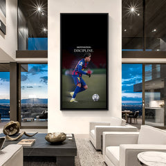 Lamine Yamal inspirational football wall art in black floater frame premium soccer canvas decor