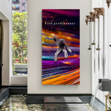 Limitless Leap Risk Over Regret space motivation canvas wall art in premium wrapped frame with inspiring cosmic scenery