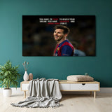 Lionel Messi football motivation canvas wall art with fight for your dream quote sports decor