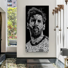 Lionel Messi football motivation canvas wall art inspirational soccer artwork modern sports decor