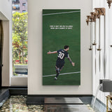 Lionel Messi football motivation canvas wall art with lion mindset quote inspirational sports decor