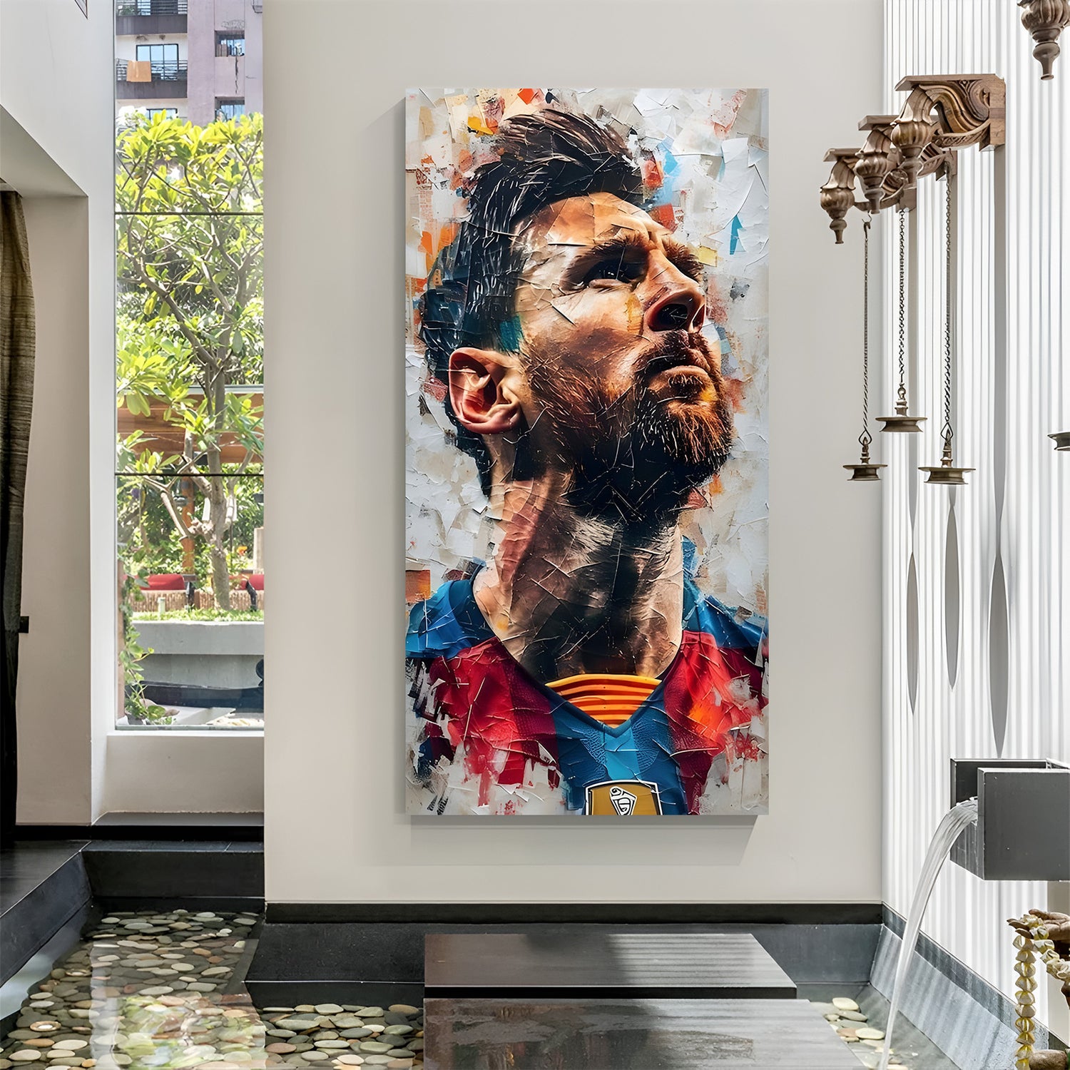 Lionel Messi football motivation canvas wall art inspirational soccer artwork modern sports decor
