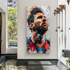 Lionel Messi football motivation canvas wall art inspirational soccer artwork modern sports decor