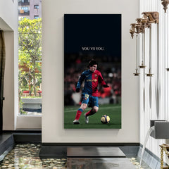 Lionel Messi you vs you football motivation canvas wall art inspirational sports decor