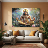 Lord Hanuman Vastu canvas wall art representing divine blessings, power, and peace for spiritual home and office wall decoration