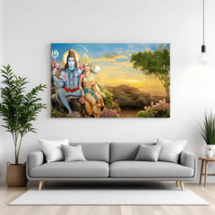 Lord Shiva and Parvati Vastu canvas painting for spiritual home and divine wall decor