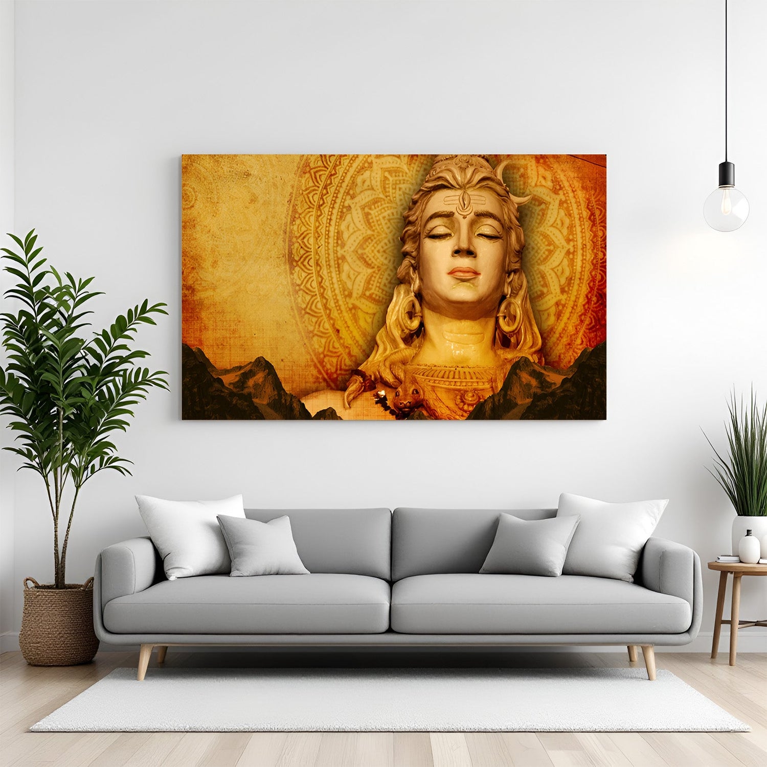 Lord Shiva Vastu Canvas Wall Art for home and temple decor, offering peace, protection, and divine energy through meditative Mahadev imagery