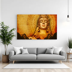 Lord Shiva Vastu Canvas Wall Art for home and temple decor, offering peace, protection, and divine energy through meditative Mahadev imagery