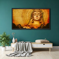 Lord Shiva Wall Art in black floater frame for Vastu-compliant home decor, promoting strength, clarity, and spiritual calmness