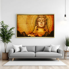 Golden floater frame Lord Shiva Vastu Wall Art for sacred and peaceful home or office decor, radiating spiritual protection and inner peace