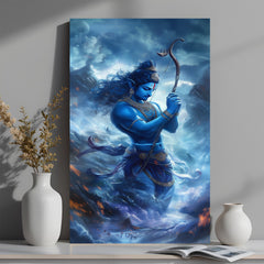 Lord Shri Ram canvas wall painting symbolizing strength, virtue, and vastu positivity for home and office spiritual decor