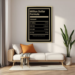 Elegant canvas wall art with golden floater frame – empowering quote artwork for visionaries and dreamers.