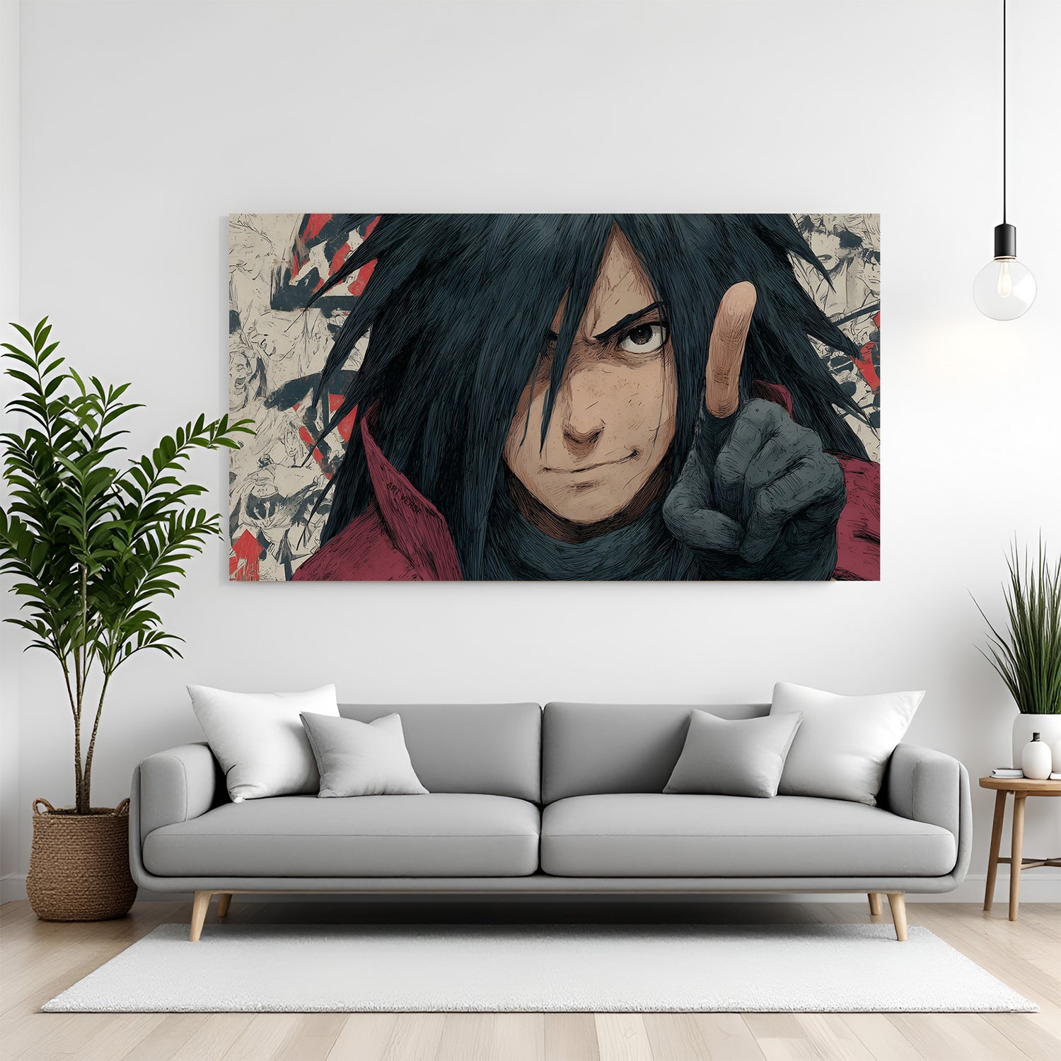 Madara Uchiha canvas painting with manga style anime artwork in canvas wrapped frame