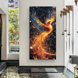 vibrant phoenix rising canvas wall art symbolizing strength rebirth transformation and positive energy