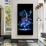 shiv ji canvas wall art on black background symbolizing peace strength and devotion perfect for vastu home decor