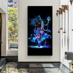 shiv ji canvas wall art on black background symbolizing peace strength and devotion perfect for vastu home decor