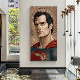 Man of Steel Legacy canvas wall decor featuring a powerful superhero portrait in premium canvas wrapped frame