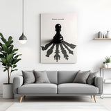 Master Yourself chess motivation canvas wall art in premium canvas wrapped frame with strategic chess-themed design