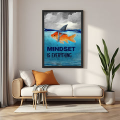 Black frame motivational canvas printed wall art – Mindset is Everything