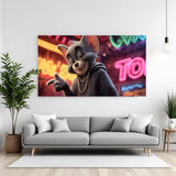 Tom cartoon canvas wall art in premium canvas wrapped frame featuring playful and nostalgic cartoon design