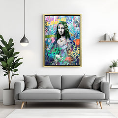 Golden framed Mona Lisa modern canvas print for interiors