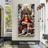 Monkey D. Luffy Manga King canvas painting with comic-style anime artwork in canvas wrapped frame