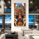 Monkey D. Luffy Pirate King canvas painting with castle anime artwork in canvas wrapped frame
