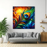 Mor Pankh Vastu Canvas Painting for home and office decor, symbolizing positivity, protection, and grace with peacock feather spiritual energy